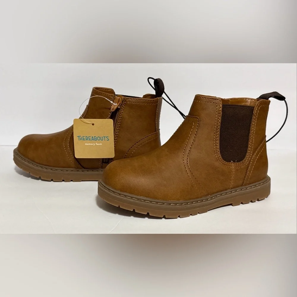 Boys 13M Brown Hiking Boots by Thereabouts Memory Foam Wesley NWT